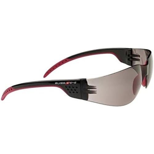 Swisseye Outbreak Luzzone Sportbrille (100% UVA-, UVB- und UVC-Schutz, minimales Gewicht, splitterfreies Fassungsmaterial PC Impact, Polycarbonatscheibe, inkl. Mikrofaserbeutel), Schwarz/Rot von SWISSEYE