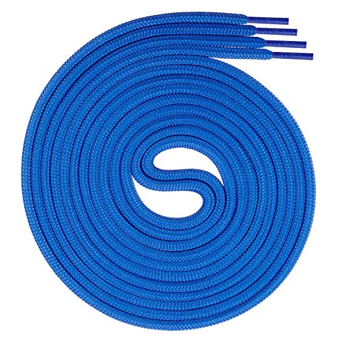 Swissly 1 Paar runde Schnürsenkel, Rundsenkel für Business- und Lederschuhe, reißfester Allroundsenkel, ø 3mm Farbe blau Länge 90cm von Swissly