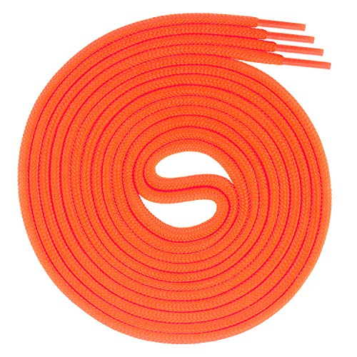 Swissly 1 Paar runde Schnürsenkel, Rundsenkel für Business- und Lederschuhe, reißfester Allroundsenkel, ø 3mm Farbe Neonorange Länge 120cm von Swissly