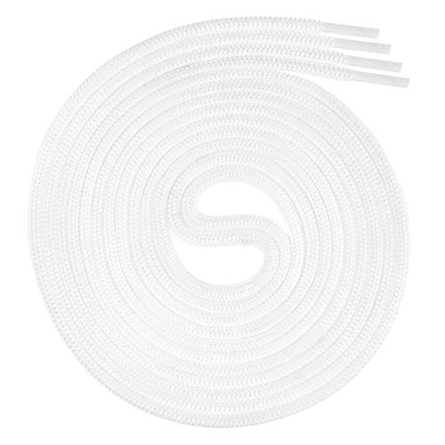 Swissly 1 Paar runde Schnürsenkel, Rundsenkel für Business- und Lederschuhe, reißfester Allroundsenkel, ø 3mm Farbe Weiss Länge 100cm von Swissly
