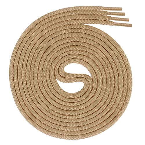 Swissly 1 Paar runde Schnürsenkel, Rundsenkel für Business- und Lederschuhe, reißfester Allroundsenkel, ø 3mm Farbe beige Länge 60cm von Swissly