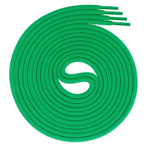 Swissly 1 Paar runde Schnürsenkel, Rundsenkel für Business- und Lederschuhe, reißfester Allroundsenkel, ø 3mm Farbe grün Länge 100cm von Swissly