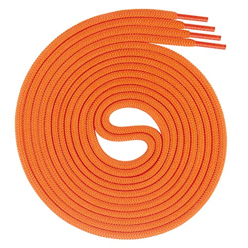 Swissly 1 Paar runde Schnürsenkel, Rundsenkel für Business- und Lederschuhe, reißfester Allroundsenkel, ø 3mm Farbe orange Länge 100cm von Swissly