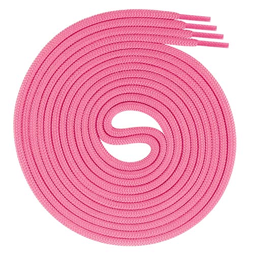 Swissly 1 Paar runde Schnürsenkel, Rundsenkel für Business- und Lederschuhe, reißfester Allroundsenkel, ø 3mm Farbe pink Länge 100cm von Swissly