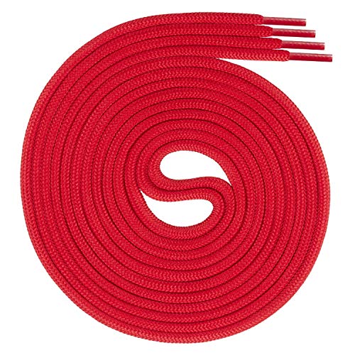 Swissly 1 Paar runde Schnürsenkel, Rundsenkel für Business- und Lederschuhe, reißfester Allroundsenkel, ø 3mm Farbe rot Länge 120cm von Swissly