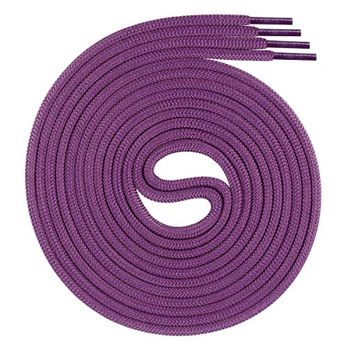 Swissly 1 Paar runde Schnürsenkel, Rundsenkel für Business- und Lederschuhe, reißfester Allroundsenkel, ø 3mm Farbe violett Länge 100cm von Swissly