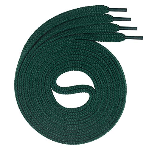 Swissly 1Paar Flache Schnürsenkel für Sneaker und Sportschuhe - sehr reißfest - ca. 7,0 mm breit aus 100% Polyester, Farbe: Dark.Green Länge: 120cm von Swissly