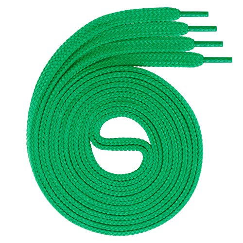 Swissly 1Paar Flache Schnürsenkel für Sneaker und Sportschuhe - sehr reißfest - ca. 7,0 mm breit aus 100% Polyester, Farbe: Green Länge: 100cm von Swissly