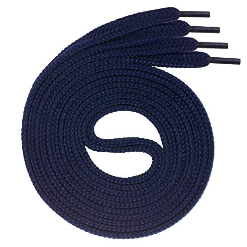 Swissly 1Paar Flache Schnürsenkel für Sneaker und Sportschuhe - sehr reißfest - ca. 7,0 mm breit aus 100% Polyester, Farbe: Navy.1 Länge: 90cm von Swissly