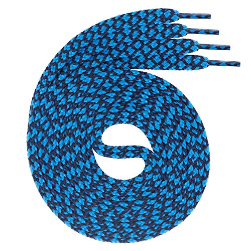 Swissly 1Paar Flache Schnürsenkel für Sneaker und Sportschuhe - sehr reißfest - ca. 7,0 mm breit aus 100% Polyester, Farbe: Navy.Blue Länge: 150cm von Swissly