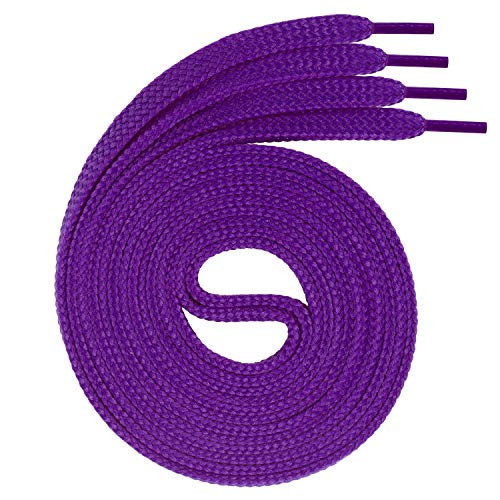 Swissly 1Paar Flache Schnürsenkel für Sneaker und Sportschuhe - sehr reißfest - ca. 7,0 mm breit aus 100% Polyester, Farbe: Violet Länge: 100cm von Swissly