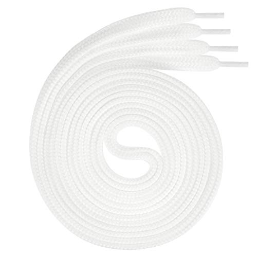 Swissly 1Paar Flache Schnürsenkel für Sneaker und Sportschuhe - sehr reißfest - ca. 7,0 mm breit aus 100% Polyester, Farbe: White Länge: 140cm von Swissly