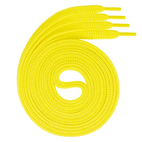 Swissly 1Paar Flache Schnürsenkel für Sneaker und Sportschuhe - sehr reißfest - ca. 7,0 mm breit aus 100% Polyester, Farbe: Yellow Länge: 110cm von Swissly