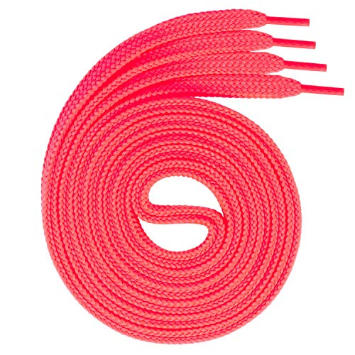 Swissly 1Paar Flache Schnürsenkel für Sneaker und Sportschuhe - sehr reißfest - ca. 7,0 mm breit aus 100% Polyester, Farbe: neon.pink Länge: 110cm von Swissly