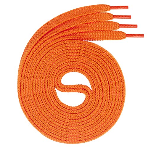 Swissly 1Paar Flache Schnürsenkel für Sneaker und Sportschuhe - sehr reißfest - ca. 7,0 mm breit aus 100% Polyester, Farbe: orange Länge: 130cm von Swissly