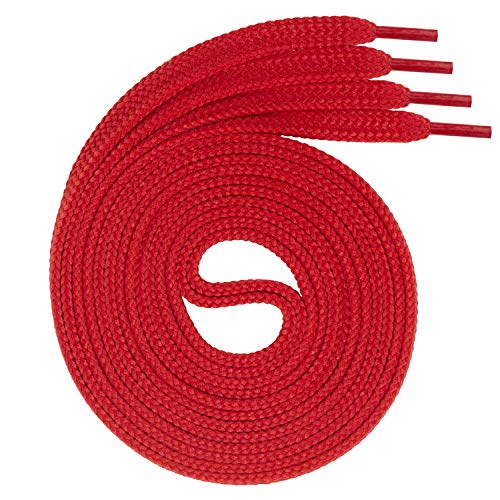 Swissly 1Paar Flache Schnürsenkel für Sneaker und Sportschuhe - sehr reißfest - ca. 7,0 mm breit aus 100% Polyester, Farbe: red Länge: 100cm von Swissly