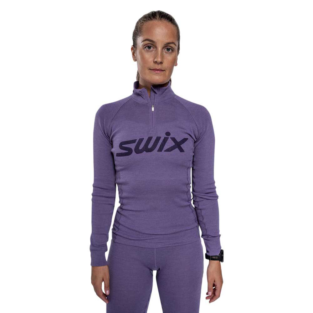 Swix Racex Merino Half Zip Long Sleeve T-shirt Lila S Frau von Swix
