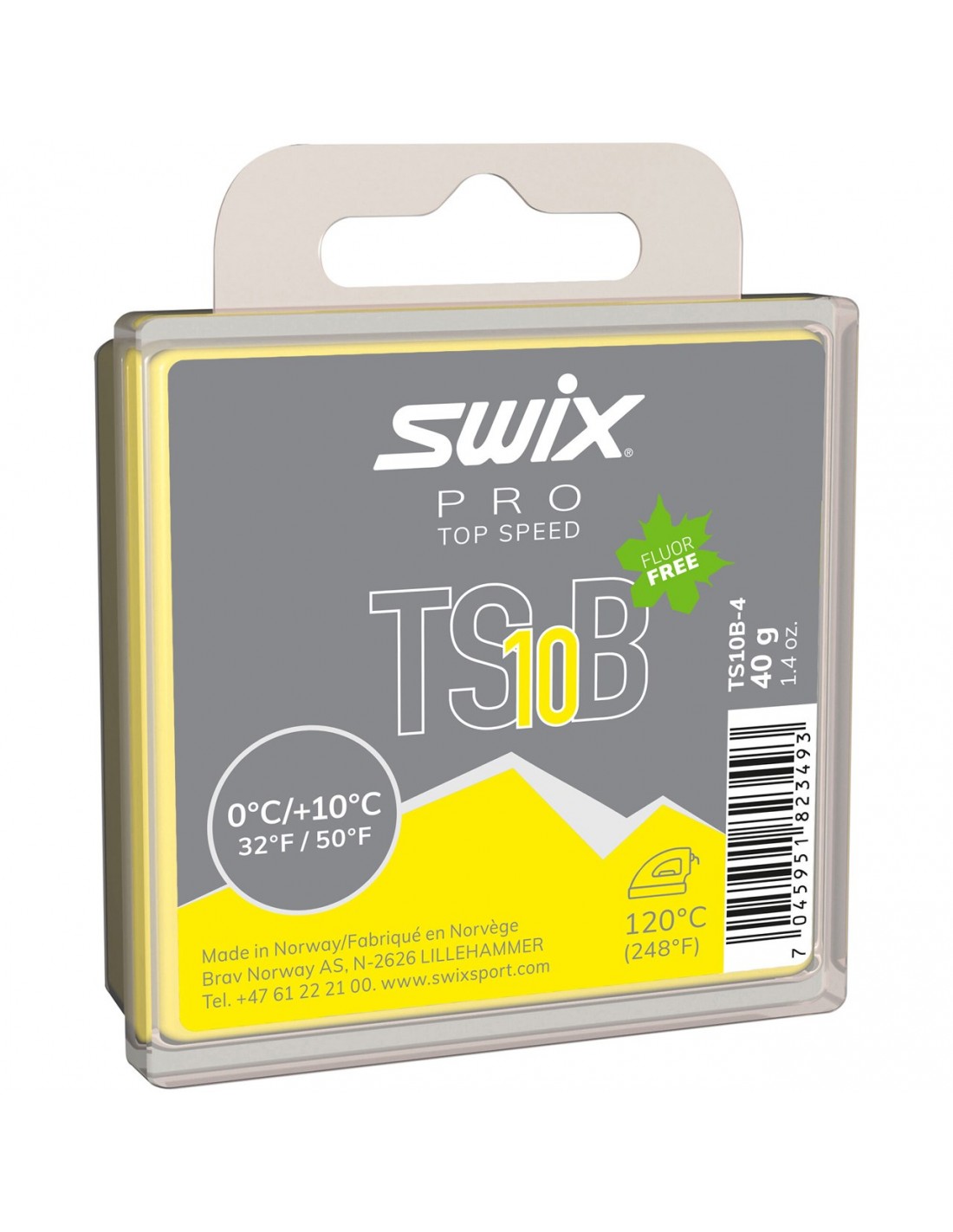 Swix TS10 Black, 0°C/+10°C, 40g Wachsart - Blockwachs, Wachsfarbe - Gelb, Wachsqualität - Grundwachs/Basiswachs, Einsatzbereich - Alpin, Wachs Swix - +10° bis 0°, von Swix