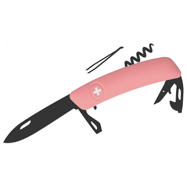 Swiza - Schweizer Messer D03 All Black - Messer Gr 7,5 cm rosa von Swiza