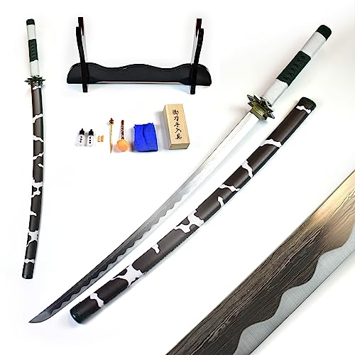 Demon Slayer: Kimetsu no Yaiba - Shinazugawa Sanemi Schwert - handgeschmiedet und gefaltet, Set, Demon Slayer Katana, Shinazugawa Sanemi Katana, Nichirin Schwert, Demon Slayer Schwert, Sanemi Kostüm von Swords and more