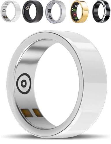 Sxhlseller Smart Ring – Bluetooth 5.2 IPX8 Wasserdichter Gesundheits Fitness Ring, 3–5 Tage Standby, Intelligenter Keramikring, Wiederaufladbar für Mann Frau 22 von Sxhlseller