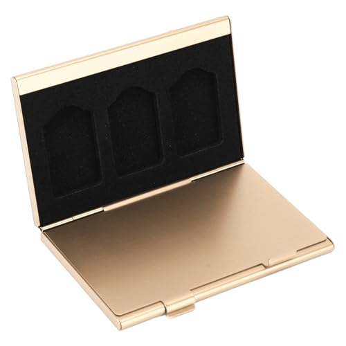 Sxhlseller Spielkartenetui aus Aluminiumlegierung mit 6 Steckplätzen für Switch-Spiele mit Tragbarer Aufbewahrung, Robuster Schale, Minimalistischem Design (Gold) von Sxhlseller