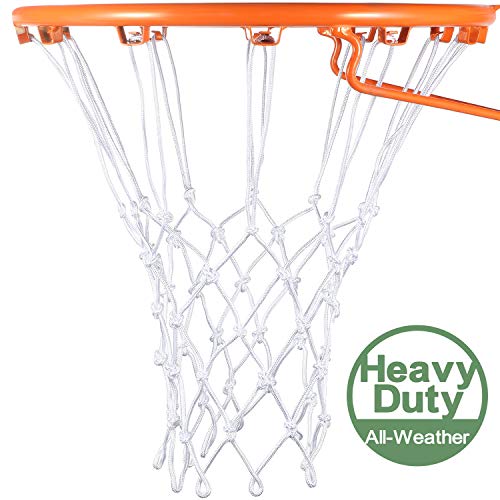 Syhood Basketballkorb Netz für jedes Wetter, passend für Standard Indoor oder Outdoor Basketballkorb, 12 Schlaufen (5 Knoten, weiÃŸ) von Syhood