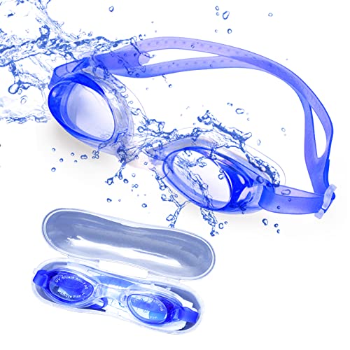 Schwimmbrille für Herren und Damen, kein Auslaufen,schwimmbrille für erwachsene,Antibeschlag UV-Schutz Blendschutz Schwimmbrille Wasserdicht Kein Auslaufen Verstellbar Gurt Schwimmbrille mit Box Blau von Sykerout