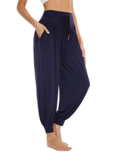 Sykooria Haremshose Damen Yogahose Super Weiche Modale Baumwolle Pumphose Pilates Hosen Navy Blau M von Sykooria