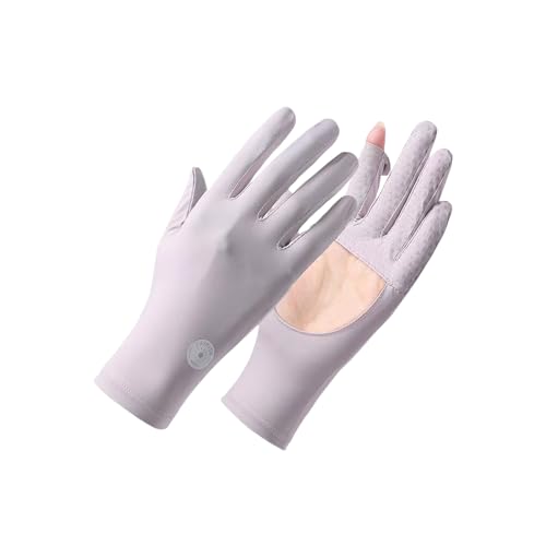 Symphonyw Sonnenschutz Handschuhe, Damen rutschfest Fahren Handschuhe, Atmungsaktiv Sommerhandschuhe Touchscreen Handschuhe für Outdoor Autofahren (A-Lila) von Symphonyw