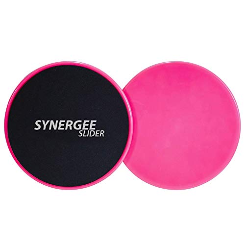 iheartsynergee Power Pink Core Sliders Doppelseitige Verwendung auf Teppich- oder Hartholzböden Bauchmuskeltrainer von Synergee