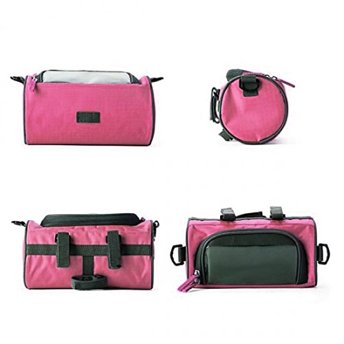 System-S 2in1 Fahrrad Tasche Lenkertasche Fahrradhalterung Fahrradtasche Schultertasche Schutzhülle für 4,8 Zoll inch Geräte Smartphones in Pink von System-S