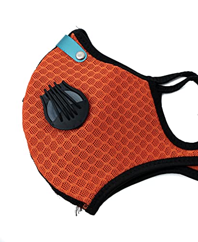System-S Staub Maske austauschbarer Aktivkohle Filter Nylon für Outdoor Jogging Orange von System-S