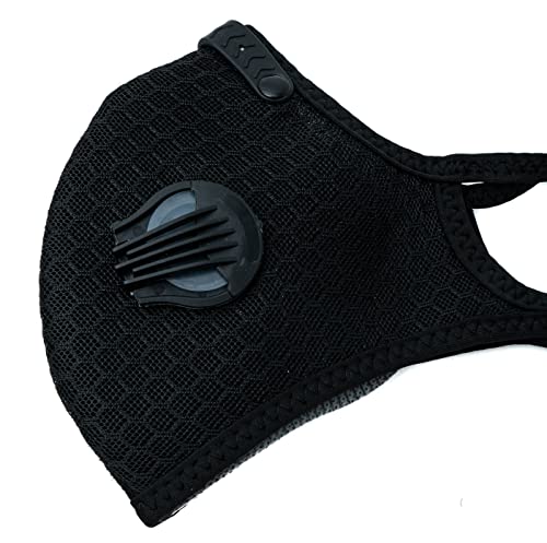 System-S Staub Maske austauschbarer Aktivkohle Filter Nylon für Outdoor Jogging Schwarz von System-S