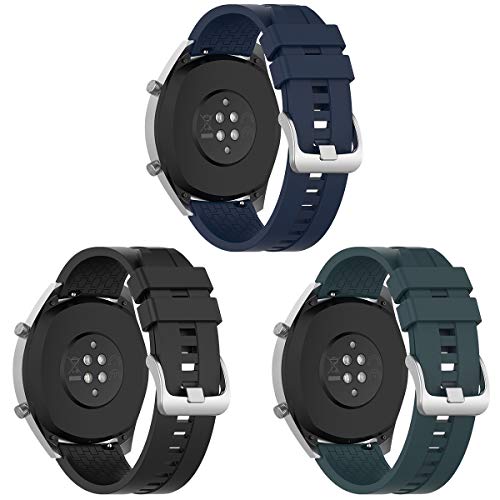 Syxinn Kompatibel mit Armband Huawei Watch GT 2 46mm/GT 2 Pro/GT Sport/Active/Elegant/Classic/Huawei Watch 3/3 Pro Armbänder, 22mm Silikon Uhrenarmband für Galaxy Watch 46mm/Gear S3 Frontier/Classic von Syxinn