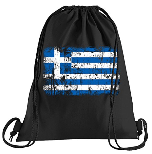 T-Shirt People Griechenland Vintage Flagge Fahne Sportbeutel – bedruckter Beutel – eine schöne Sport-Tasche Beutel mit Kordeln von T-Shirt People