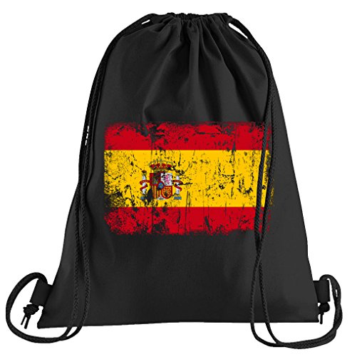 T-Shirt People Spanien Vintage Flagge Fahne Sportbeutel – bedruckter Beutel – eine schöne Sport-Tasche Beutel mit Kordeln von T-Shirt People