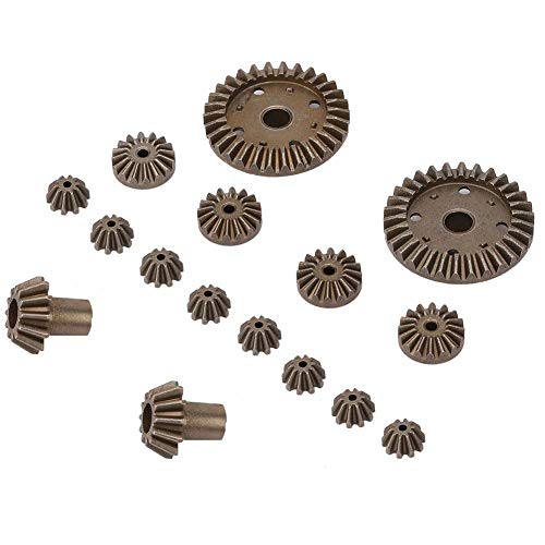 Tbest 16 Stück Metallgetriebe, Metallsporn Differential Gears Hauptgetriebe Rc Metal Gears Getriebe Für 12428 12423 Rc Zubehör Wltoys 12428 von Tbest