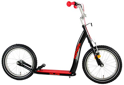 16 Zoll Kinder City Roller Tretroller Kinderroller Cityroller Kickroller Scooter Volare Schwarz Rot mit Fußbrermse 1654 von T&Y Trade