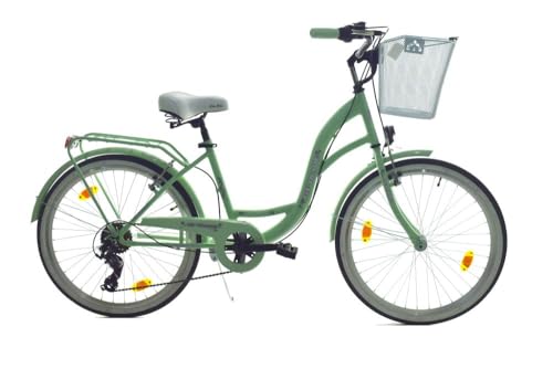 24 Zoll Kinder City Mädchen Fahrrad Mädchenfahrrad Rad Bike Beleuchtung STVO Reflex Mint Grün Shimano 6 Gang von T&Y Trade