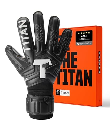 T1TAN Classic 1.0 Black-Out (FP) - Torwarthandschuhe - mit Fingerschutz - Fußballhandschuhe für Torhüter - Größe 10 von T1TAN