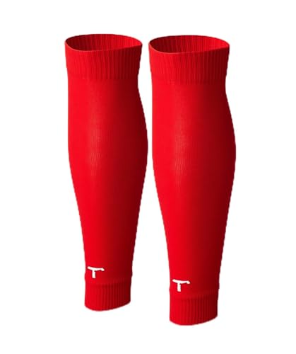 T1TAN Fußball Tube Stutzen - Herren, Damen und Kinder - Farbe rot - Größe 39-42 von T1TAN