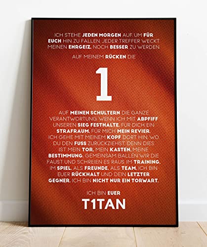 T1TAN Torwart-Manifest Poster in der Größe A2 - Als Statement und Motivation von T1TAN