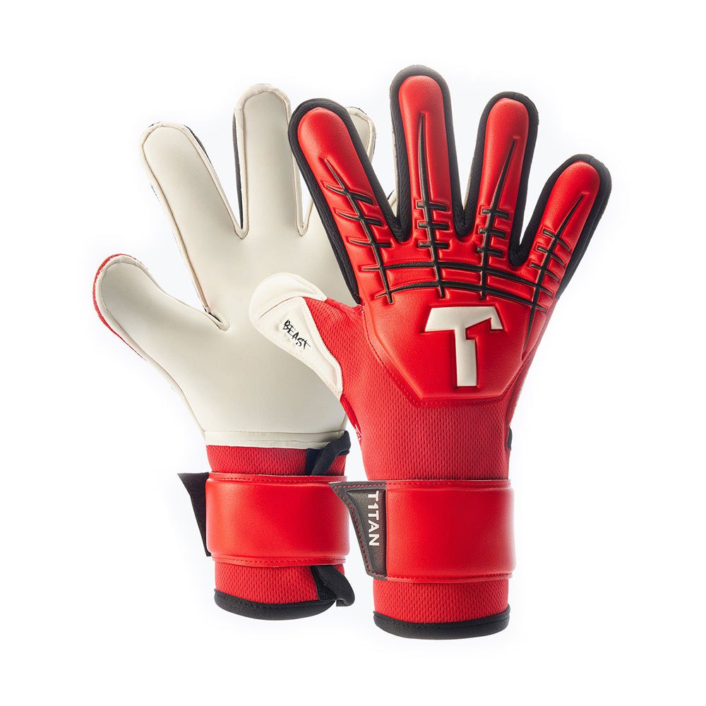T1tan Red Beast 3.0 Junior Goalkeeper Gloves With Finger Protection Rot 6 von T1tan