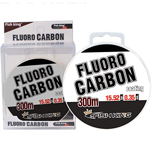 TABANA Fluoro Angelschnur, 100 % Fluoro Carbon Angelschnur, 300 m, unsichtbar, schneller sinkend, extra Empfindlichkeit, Abriebfestigkeit, niedrige Memeorie, 13,6–20,4 kg (15,5 kg)/0,35 mm – 300 Yds) von TABANA