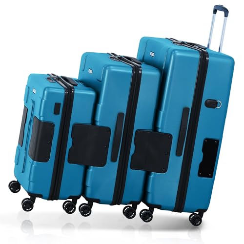 Koffer-Konnekt von TACH | 3er Set (2 Koffer + 1 Handgepäck-Koffer) | Reisetaschen Set | Rollkoffer mit patentiertem Verbindungssystem | einfach verbinden & mehrere Koffer mühelos ziehen | TSA-Schloss von TACH