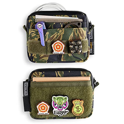 TACTICAL GEEK Storage A3 EDC Pouch Molle Tasche Pocket Organizer Zusatz-Tasche für Weste, Rucksack, 500D Tac Pouch für EDC Tools Werkzeug mit Patch-Fläche, Tarnung von TACTICAL_GEEK