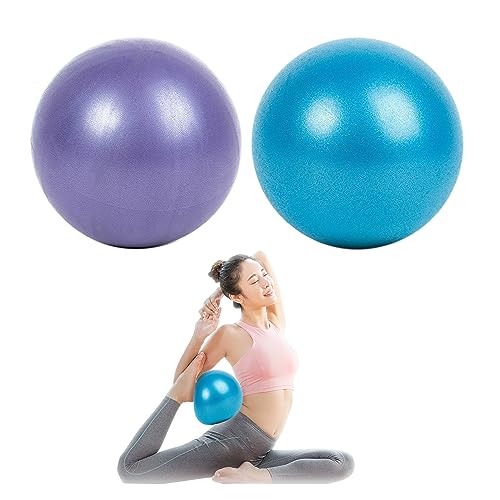 TAFACE 2 Pilates-Bälle, 25 cm, klein und tragbar, Stretching-Yoga-Bälle, Balance-Bälle für Sport, geeignet für Pilates, Yoga, Gymnastik, Fitness (Violett, Blau) von TAFACE