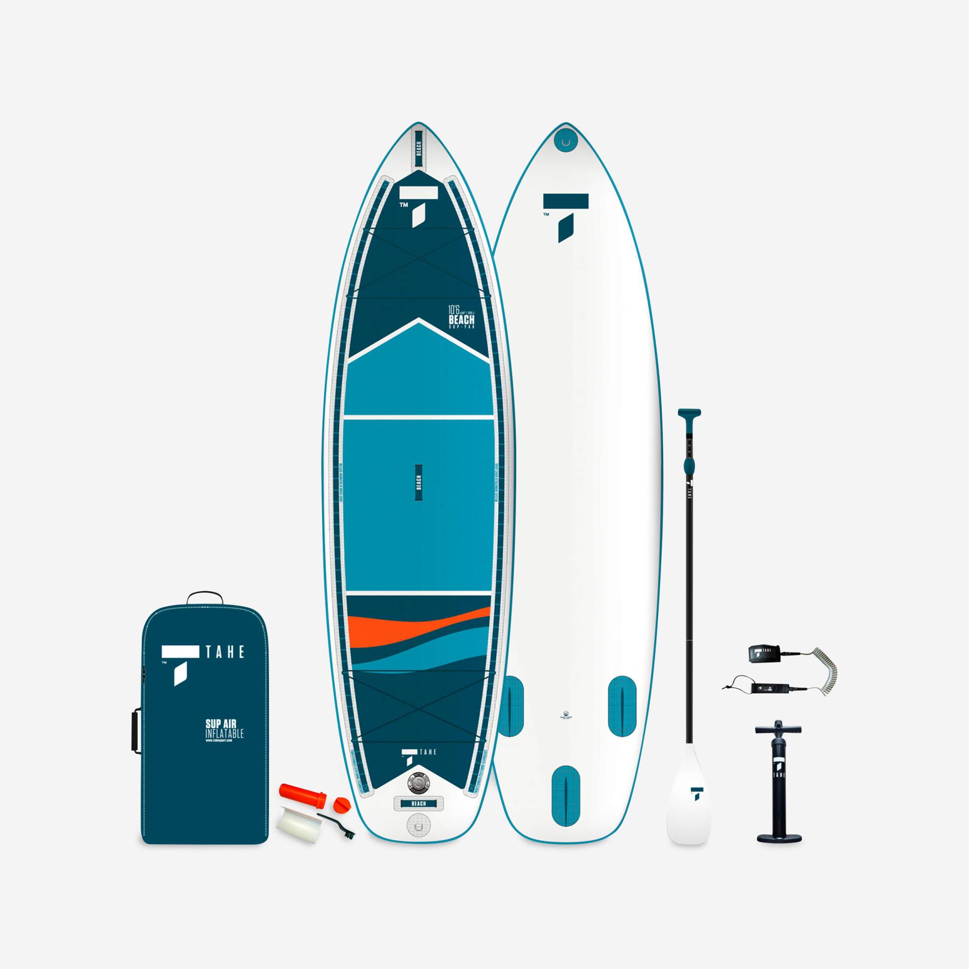 SUP-Board Stand Up Paddle Set aufblasbar 10'6 - Yak Beach blau von TAHE OUTDOORS