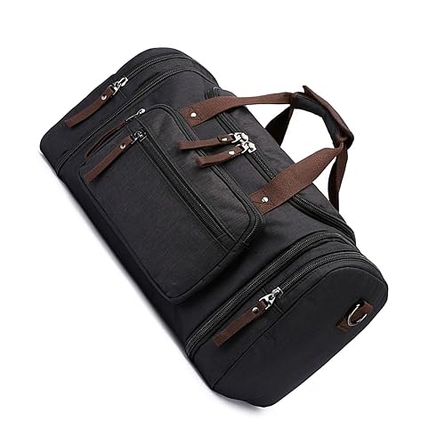 Große Reisetasche, 40 l - 50 l, Reisetasche, Wochenendtasche, Übernachtungstasche, Handgepäck, Schwarz, Farbe A von TAHUAON
